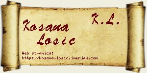 Kosana Lošić vizit kartica